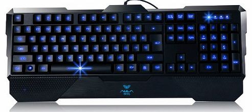  Dragon Tooth Blue LED Backlit 104 Key USB Wired Keyboard by Service UNO Tarantulas Dragon Teeth Backlit Film Special Lol Game Keyboard