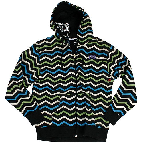 Mens Avalaan Retro Zebra F/zip Hoody Black/white/cyan