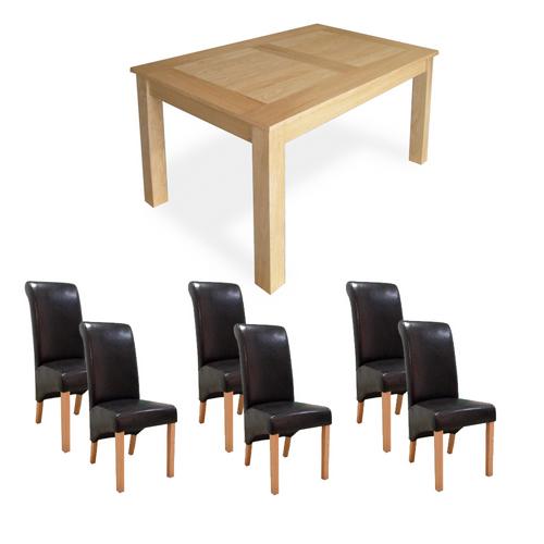 Avalon Oak Dining Set (6 Table x6 Guinness