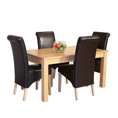 Oak Dining Set (5 Table x4 Guinness