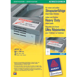 Avery 4 per sheet Heavy Duty Inkjet Labels (99.1