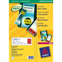 Avery 65 per sheet Neon Yellow Laser Labels