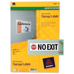 Signage Labels Laser Self-laminating 1 per