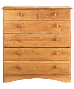 4 Wide 2 Narrow Drawer Chest - Pine