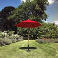 B&Q Medium Hardwood Parasol Berry Red