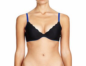 Black plunge push-up bra