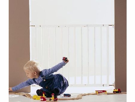 Extending White Wooden Baby Stair Gate