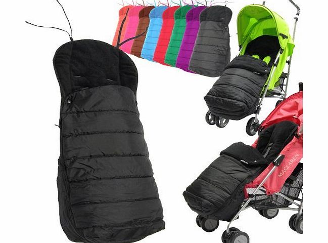 Deluxe 2 In 1 Stroller Pushchair Buggy Footmuff - Black To Fit Maclaren, oBaby, Zeta Vooom, Tippitoes, Hauck, Chicco, Graco Mamas And Papas