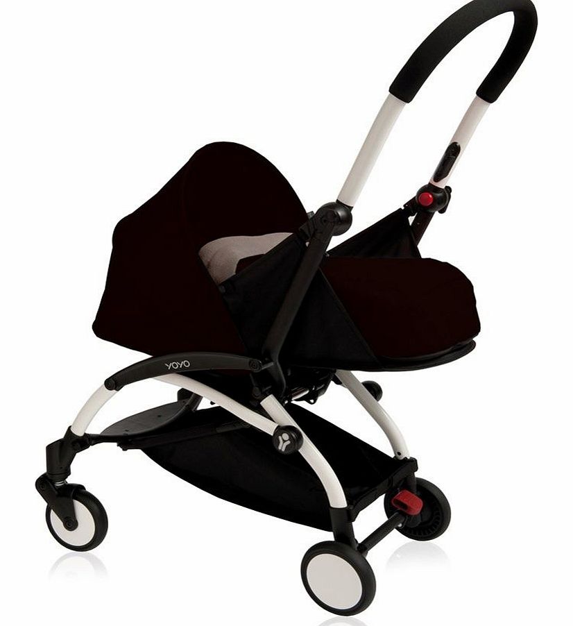 YoYo 0m+ Pram Black With White Frame 2014