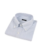 Blue Pin Stripe Button Down Cotton Dress Shirt