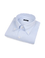 Light Blue Fine Lines Button Down Cotton Dress Shirt