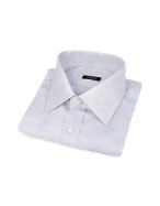 Light Blue Micro-Stripe Cotton Dress Shirt