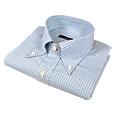 Light Blue Textured Button Down Cotton Dress Shirt