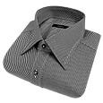 White and Black Diagonal Lines Cotton Dress Shirt