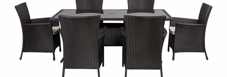 Bali 6 Seater Rattan Effect Patio Furniture Set