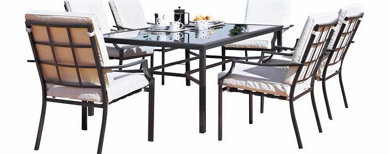 Barcelona 6 Seater Patio Furniture Set - Black