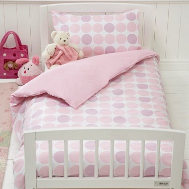 Pink Polka Junior Size Duvet Cover Set