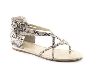 Cross Over Sandal With Snake Effect