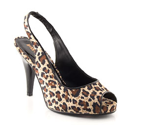 Leopard Print Satin Sling Back Platform