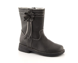 Mid Leg Boot With Flower Trim - Nursery