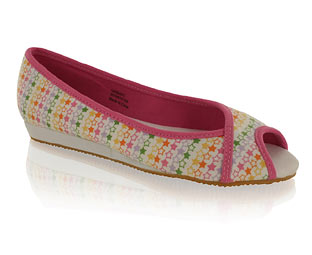 Peep Toe Ballerina Shoe - Junior