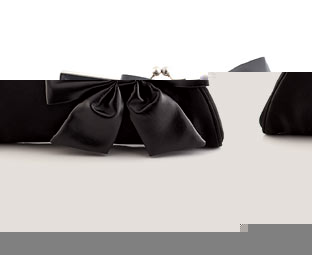 Satin Clutch Bag With Bow Trim