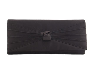 Satin Knot Detail Clutch Bag