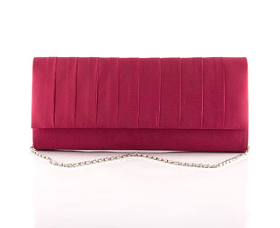 Satin Pleat Detail Clutch Bag