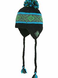 Ladies Barts Thredbo Pom Earflaps Beanie. Black