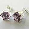 Pink Cubic Zirconia Stud Earrings