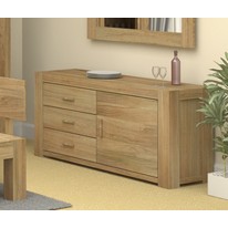 Baumhaus Atlantic Solid Oak 1 Door 3 Drawer Sideboard