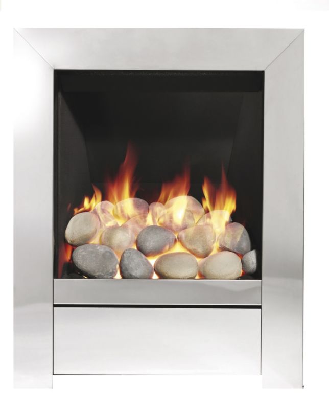 Be Modern Sensation Pebble Chrome Modern Inset Gas Fire