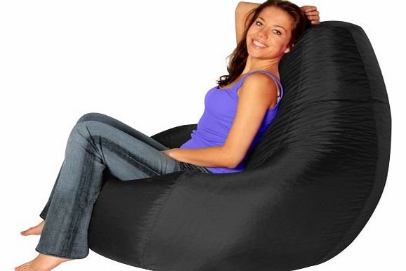 Designer Recliner Gaming Bean Bag BLACK - Indoor & Outdoor Beanbag Chair (Water Resistant) by Bean Bag Bazaar