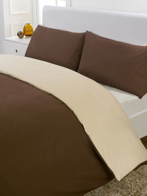 Reversible Chocolate & Cream Single Duvet Cover