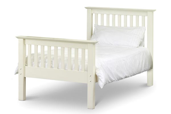 Barcelona White Bed Frame (High Foot End) Single