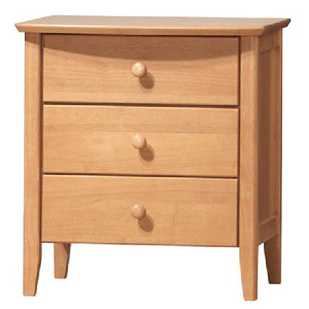 Haley Maple 3 Drawer Bedside Table