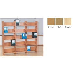 beech Five-Shelf Double Bookcase Size (WxDxH):