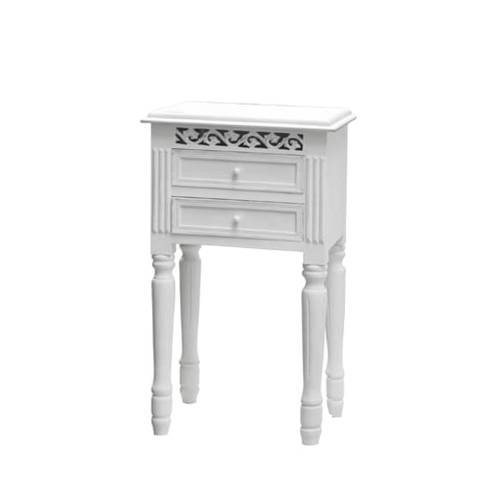 White 2 Drawer Bedside Table 215.104