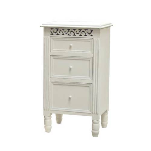 White 3 Drawer Bedside Cabinet 215.107