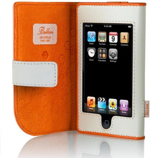 iPOD Touch Leather Folio - Persimmon/Bone