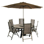 Bellagio Capri Stone Glass 6 Seater Table