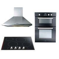 Eye Level Double Oven XOU90F- Ceramic Hob CR60 and 60cm Chimney Hood CHIM60