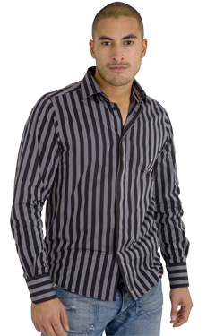 Black and White Striped Long Sleeve Shirt