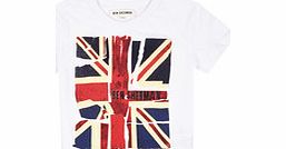 Boys 3-7rs white cotton flag T-shirt