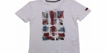 Boys White Graphic T-Shirt L14/C5