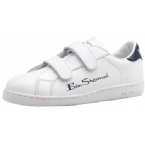 Junior Script Velcro Trainer White/Navy