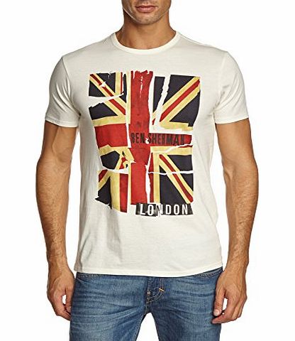 Mens New Union Jack Crew Neck Short Sleeve T-Shirt, White (Pristine F42), XX-Large