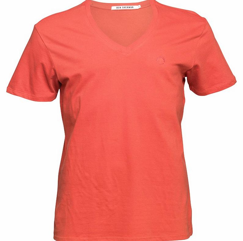 Mens V-Neck T-Shirt Cranberry