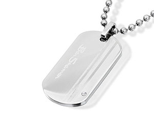 Stone-Set Dog Tag Necklace 019508