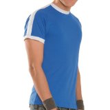 Hanes Fit T-Stripe, Royal/White, M